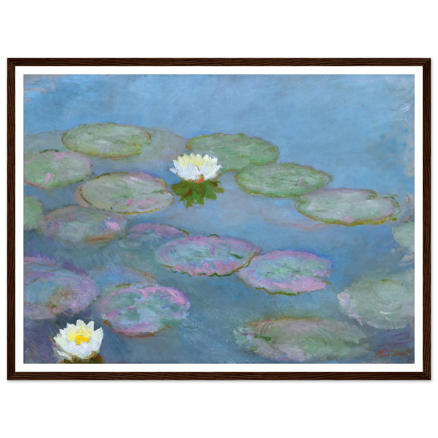 Nymphéas (circa 1897-1899) Art Print | Claude Monet - Framed Poster - 30x40 cm / 12x16″ - Black frame