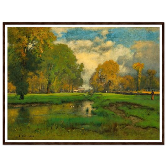 October (1882) Art Print | George Inness - Framed Poster - 30x40 cm / 12x16″ - Black frame