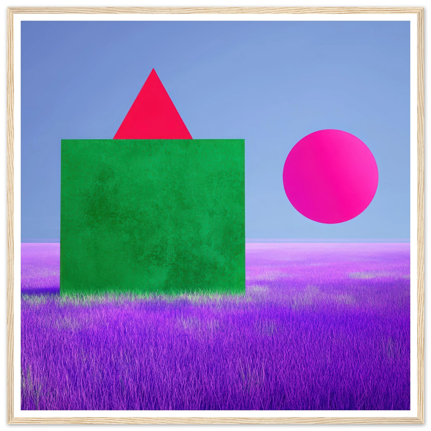 Ode to Purple Field - Framed Poster - 30x30 cm / 12x12″ - Black frame