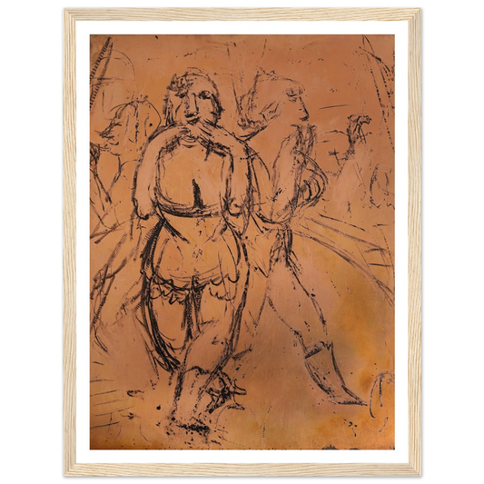 Ohne Titel (Kusshand werfende Zirkustänzerinnen) Art Print | Paul Kleinschmidt - Framed Poster - 30x40 cm / 12x16″ - Black frame