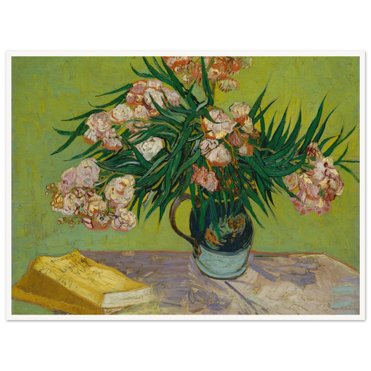 Oleanders (1888) Art Print | Vincent van Gogh - Framed Poster - 30x40 cm / 12x16″ - Black frame