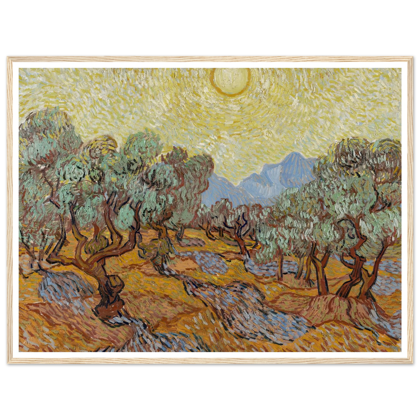 Olive Trees (1889) Art Print | Vincent van Gogh - Framed Poster - 30x40 cm / 12x16″ - Black frame