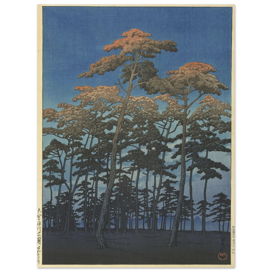 Omiya Hikawa koen (Hikawa Park, Omiya)_1930 (1930) Art Print | Kawase Hasui - Framed Poster - 30x40 cm / 12x16″ - Black frame