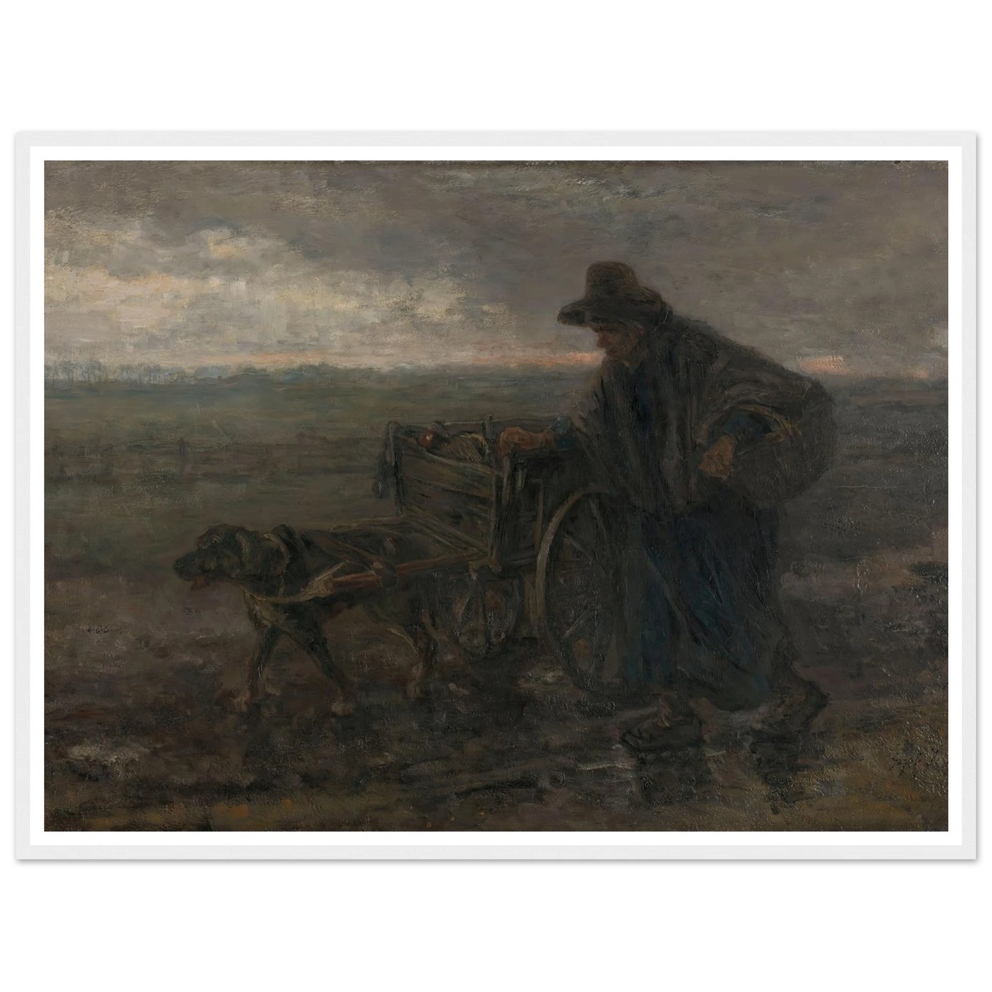 On Country Roads and Fields (1892) Art Print | Jozef Israels - Framed Poster - 30x40 cm / 12x16″ - Black frame
