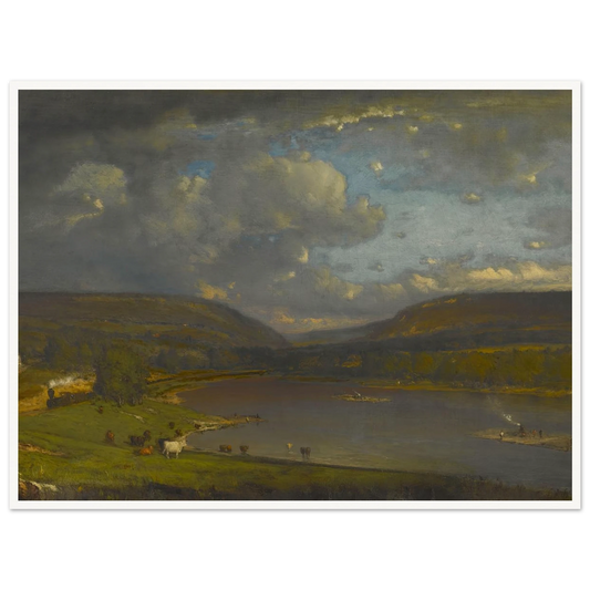 On the Delaware River Art Print | George Inness - Framed Poster - 30x40 cm / 12x16″ - Black frame