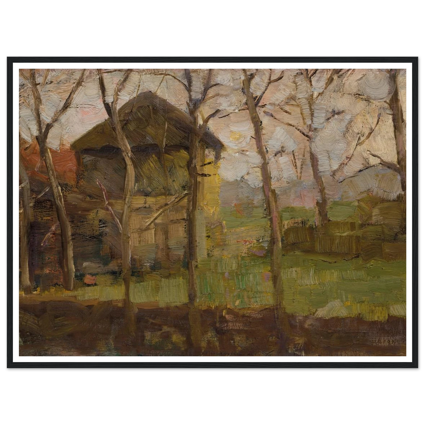 Op de Ringdijk, Watergraafsmeer (1902) Art Print | Piet Mondrian - Framed Poster - 30x40 cm / 12x16″ - Black frame