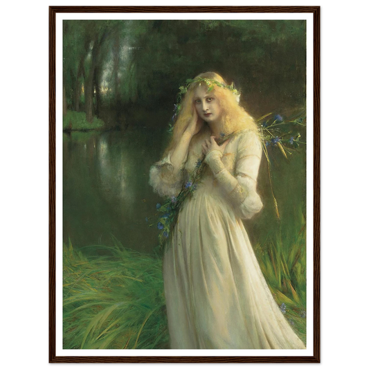 Ophelia (1900) Art Print | Pascal Adolphe Jean Dagnan Bouveret - Framed Poster - 30x40 cm / 12x16″ - Black frame