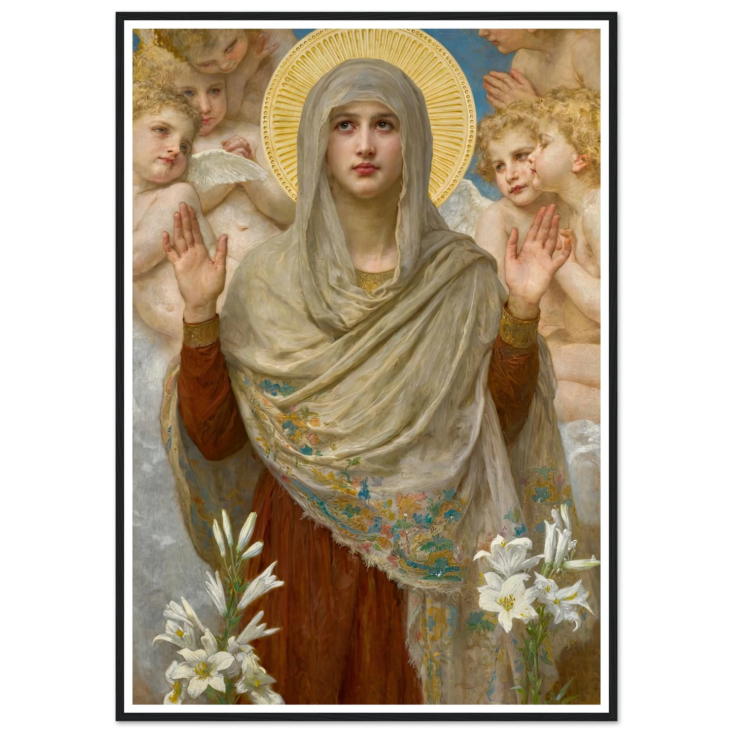 Ora Pro Nobis (1903) Art Print | William Bouguereau - Framed Poster - 30x40 cm / 12x16″ - Black frame