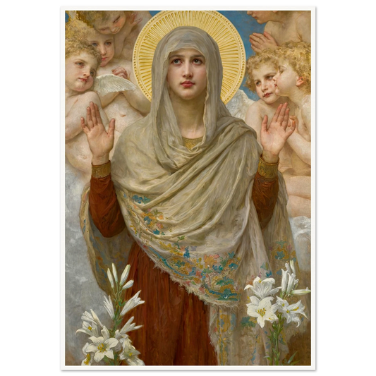 Ora Pro Nobis (1903) Art Print | William Bouguereau - Framed Poster - 30x40 cm / 12x16″ - Black frame