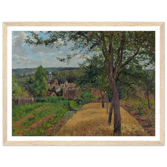 Orchards at Louveciennes (1872) Art Print | Camille Pissarro - Framed Poster - 30x40 cm / 12x16″ - Black frame