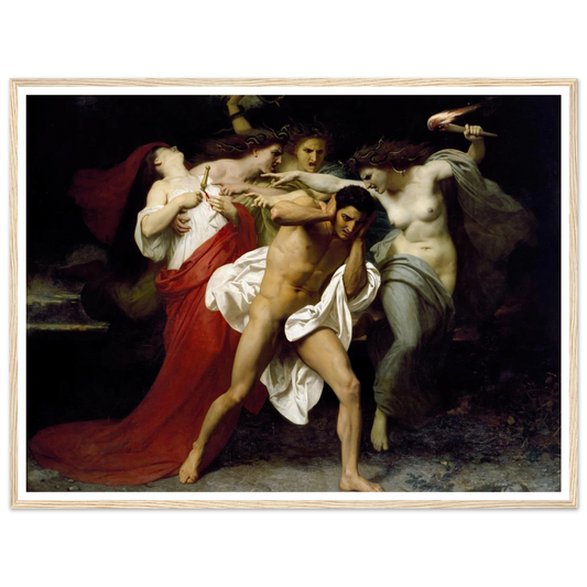 Orestes Pursued By The Furies (1862) Art Print | William Bouguereau - Framed Poster - 30x40 cm / 12x16″ - Black frame