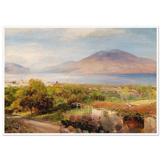 Osteria near Naples Art Print | Oswald Achenbach - Framed Poster - 30x40 cm / 12x16″ - Black frame
