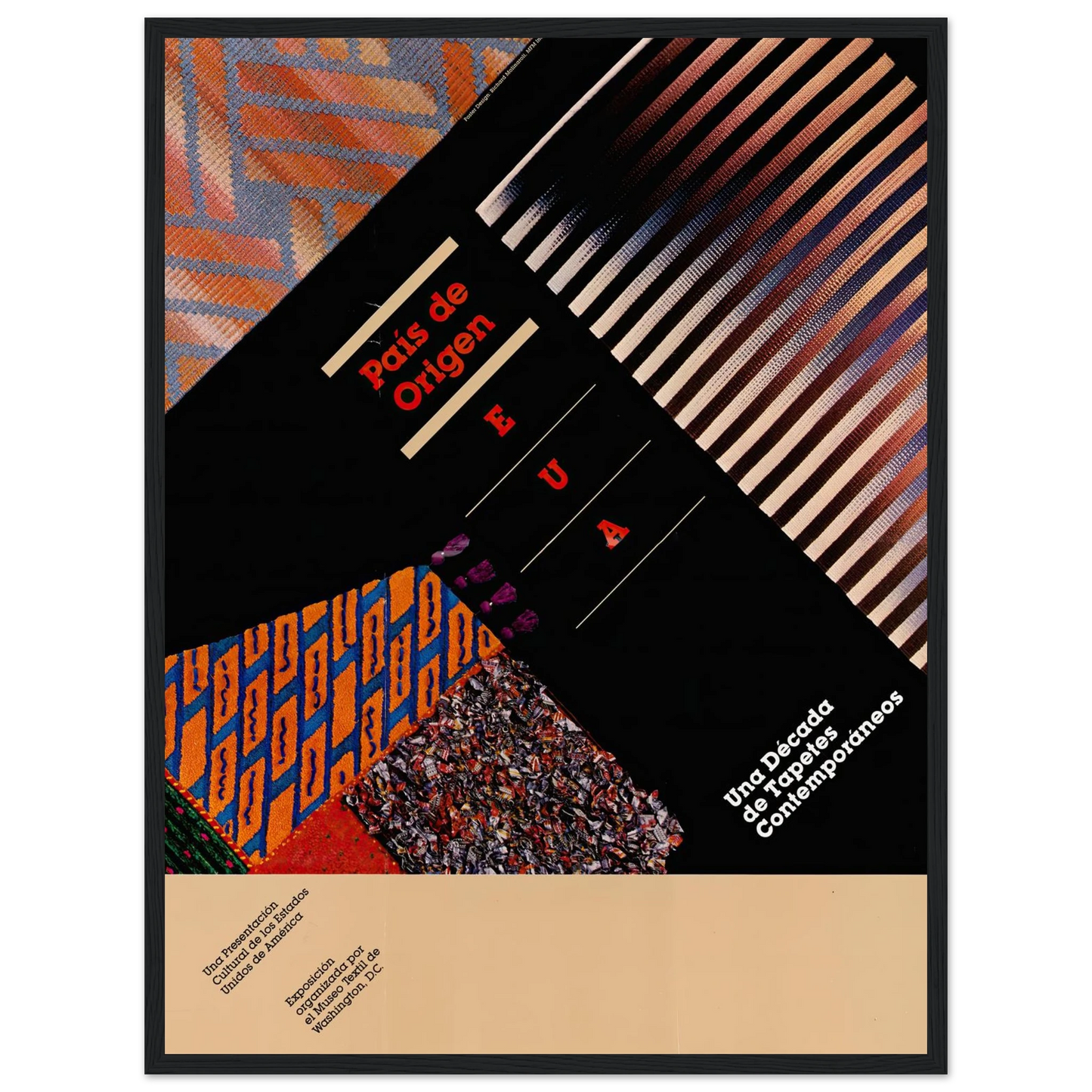 Pais de Origen. Una Decada de Tapetes Contemporaneos. Art Print | US Information Agency - Framed Poster - 30x40 cm / 12x16″ - Black frame