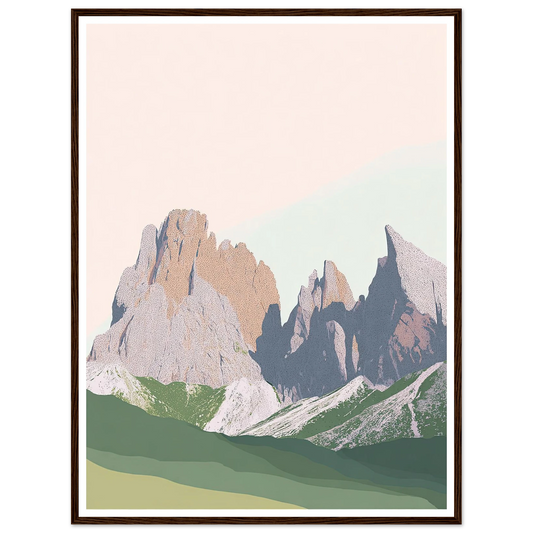 Pale Peaks of The Dolomites - Framed Poster - 30x40 cm / 12x16″ - Black frame