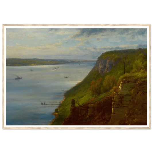 Palisades on the Hudson (1866) Art Print | George Inness - Framed Poster - 30x40 cm / 12x16″ - Black frame
