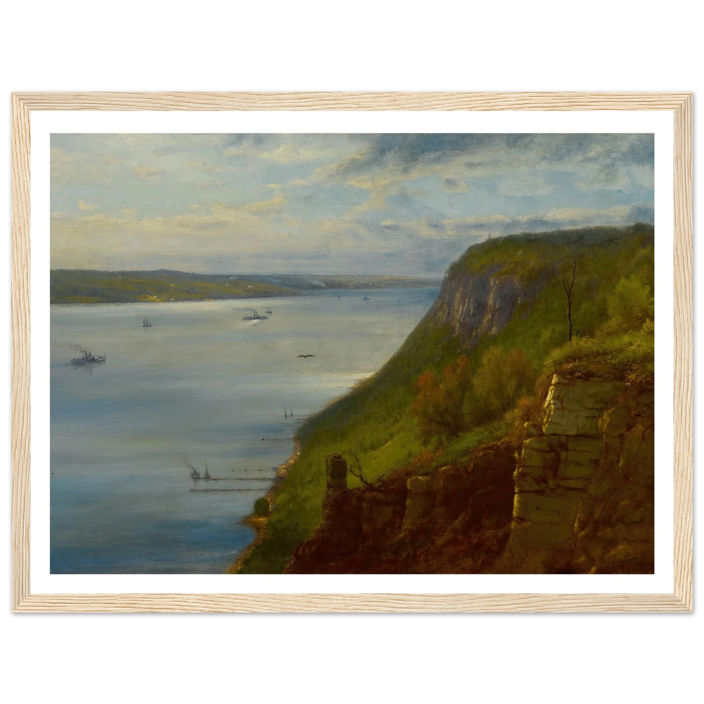 Palisades on the Hudson (1866) Art Print | George Inness - Framed Poster - 30x40 cm / 12x16″ - Black frame