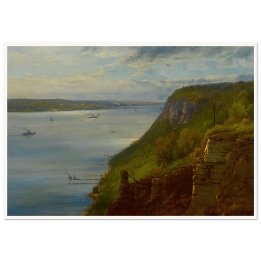 Palisades on the Hudson (1866) Art Print | George Inness - Framed Poster - 30x40 cm / 12x16″ - Black frame