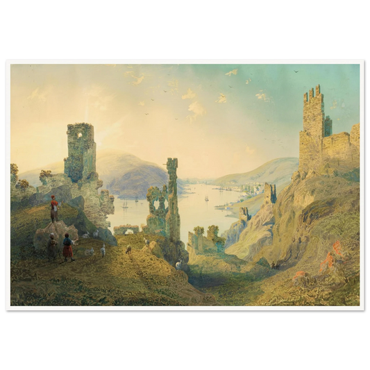 Paysage de Crimée (1842) Art Print | Carlo Bossoli - Framed Poster - 30x40 cm / 12x16″ - Black frame