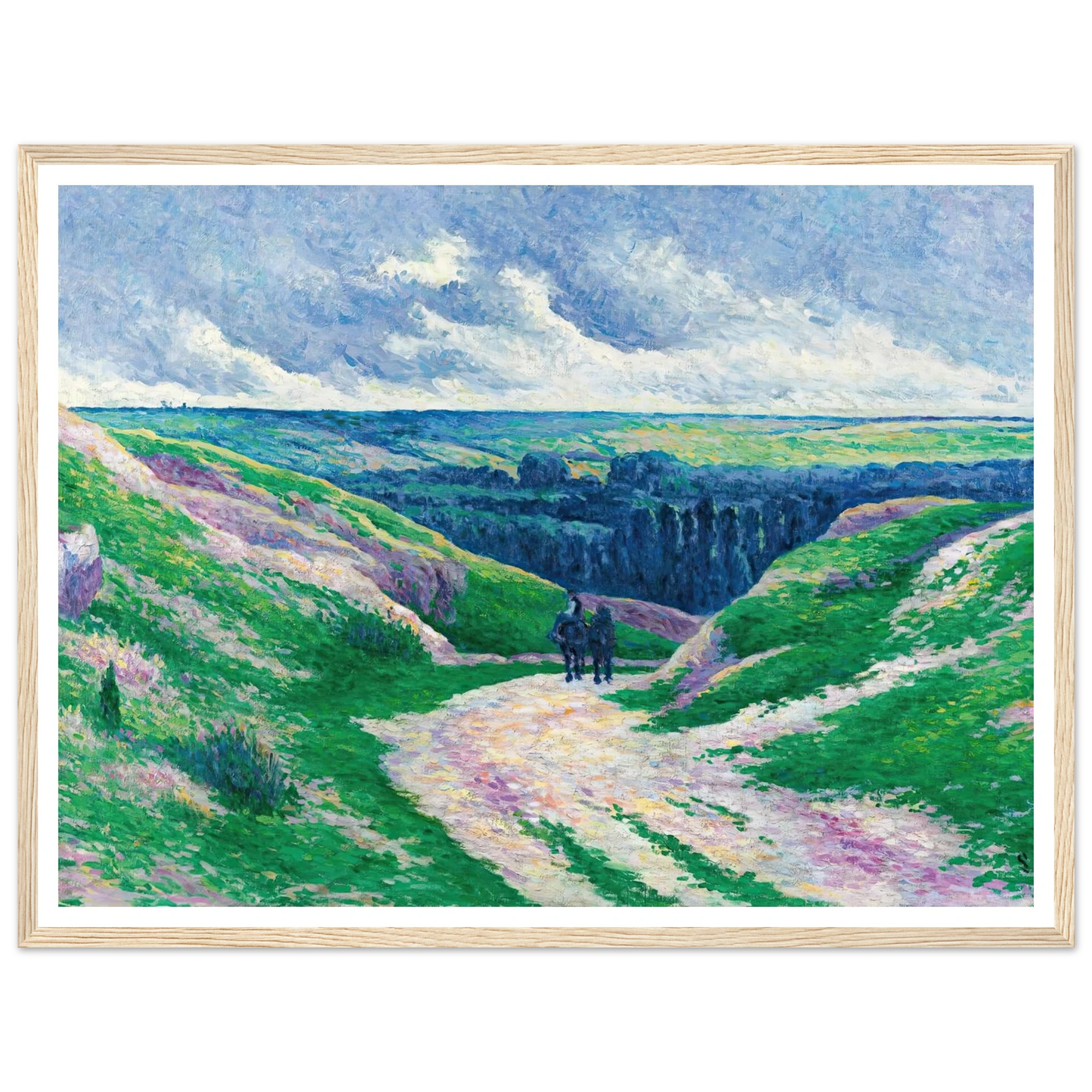 Paysage Près De Moulineux Sur Oise (circa 1902-03) Art Print | Maximilien Luce - Framed Poster - 30x40 cm / 12x16″ - Black frame