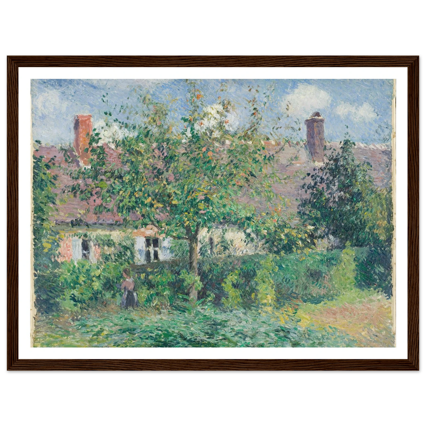 Peasant House at Éragny (1884) Art Print | Camille Pissarro - Framed Poster - 30x40 cm / 12x16″ - Black frame