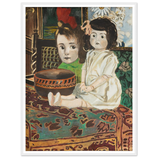 Petite fille à la poupée dans l’intérieur du peintre (1924) Art Print | Leon Spilliaert - Framed Poster - 30x40 cm / 12x16″ - Black frame