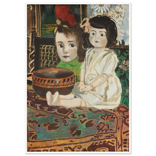 Petite fille à la poupée dans l’intérieur du peintre (1924) Art Print | Leon Spilliaert - Framed Poster - 30x40 cm / 12x16″ - Black frame