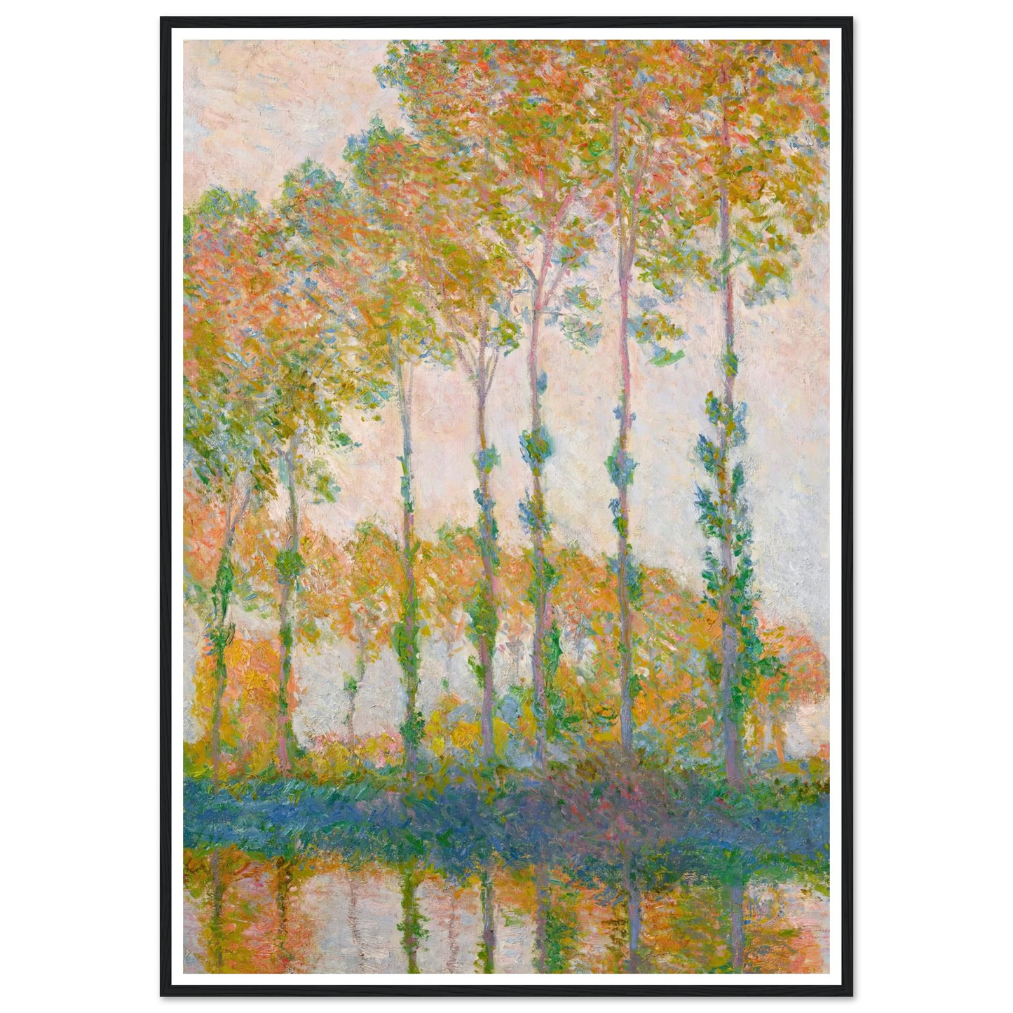 Peupliers au bord de l’Epte, automne (1891) Art Print | Claude Monet - Framed Poster - 30x40 cm / 12x16″ - Black frame