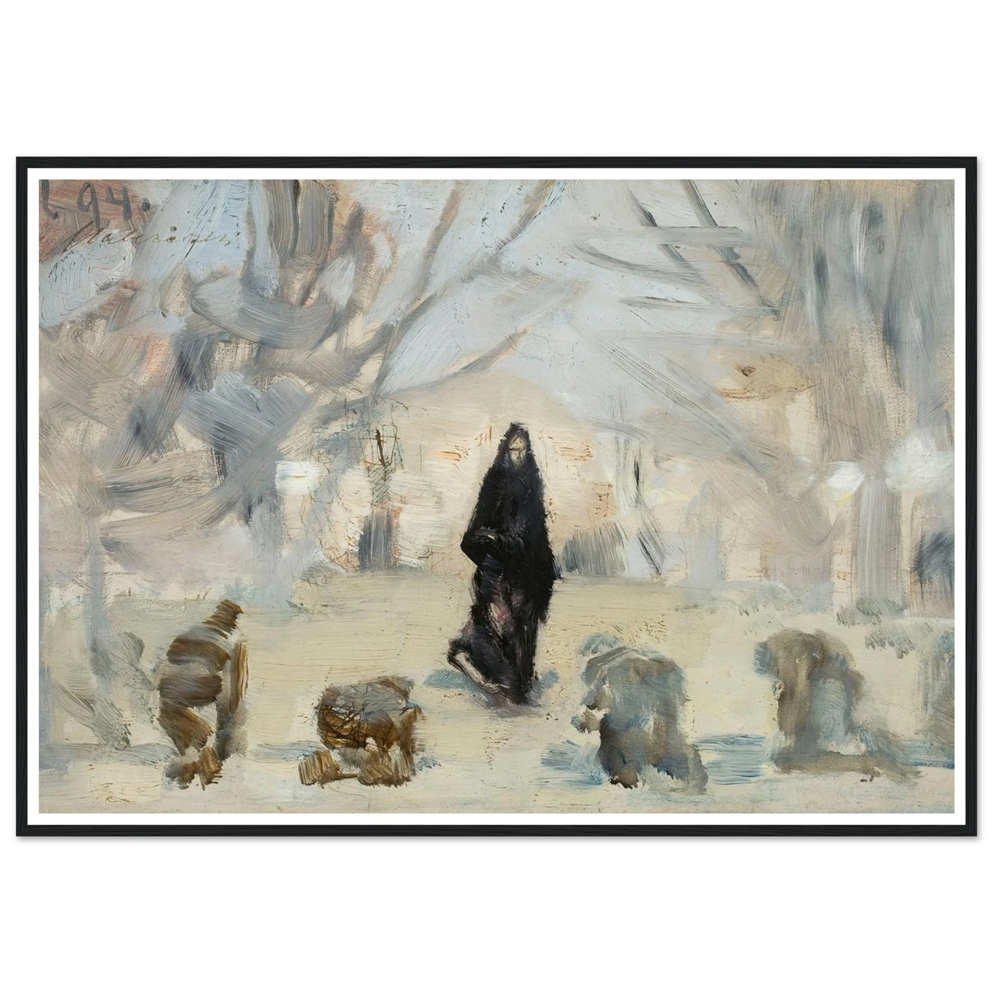 Phantom (1894) Art Print | Jacek Malczewski - Framed Poster - 30x40 cm / 12x16″ - Black frame