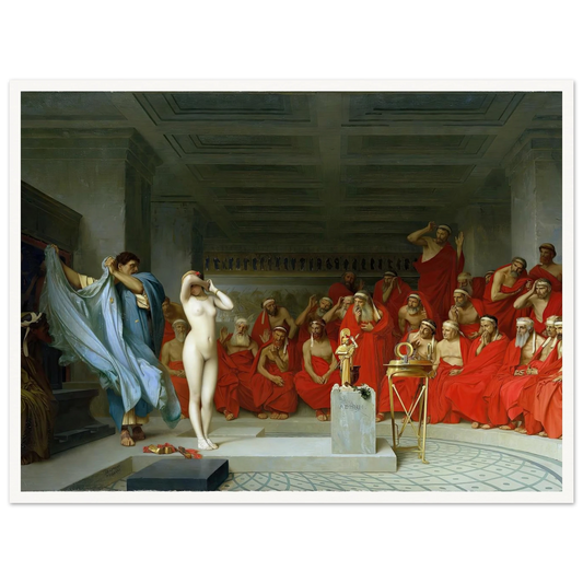 Phryne revealed before the Areopagus (1861) Art Print | Jean Leon Gerome - Framed Poster - 30x40 cm / 12x16″ - Black frame