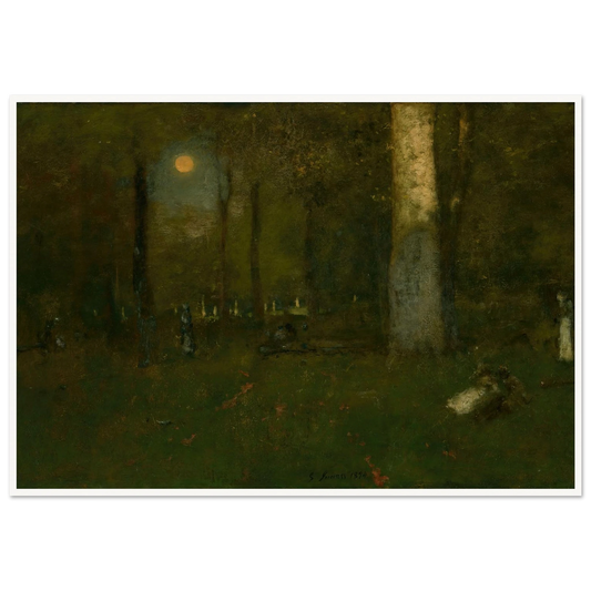 Picnic in the Woods, Montclair, New Jersey (1894) Art Print | George Inness - Framed Poster - 30x40 cm / 12x16″ - Black frame