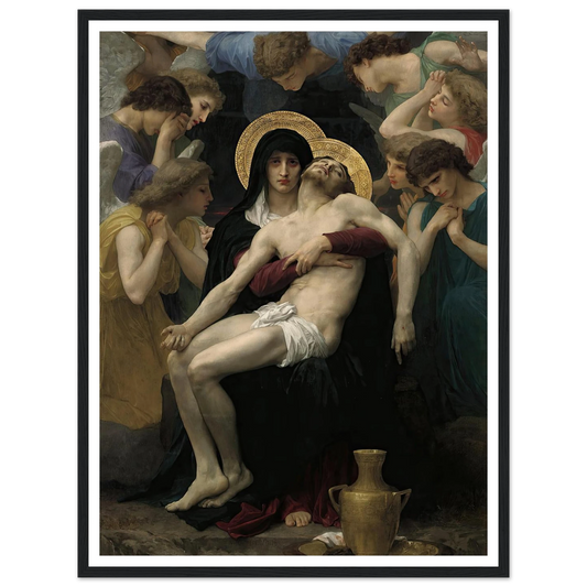 Pieta (1876) Art Print | William Bouguereau - Framed Poster - 30x40 cm / 12x16″ - Black frame