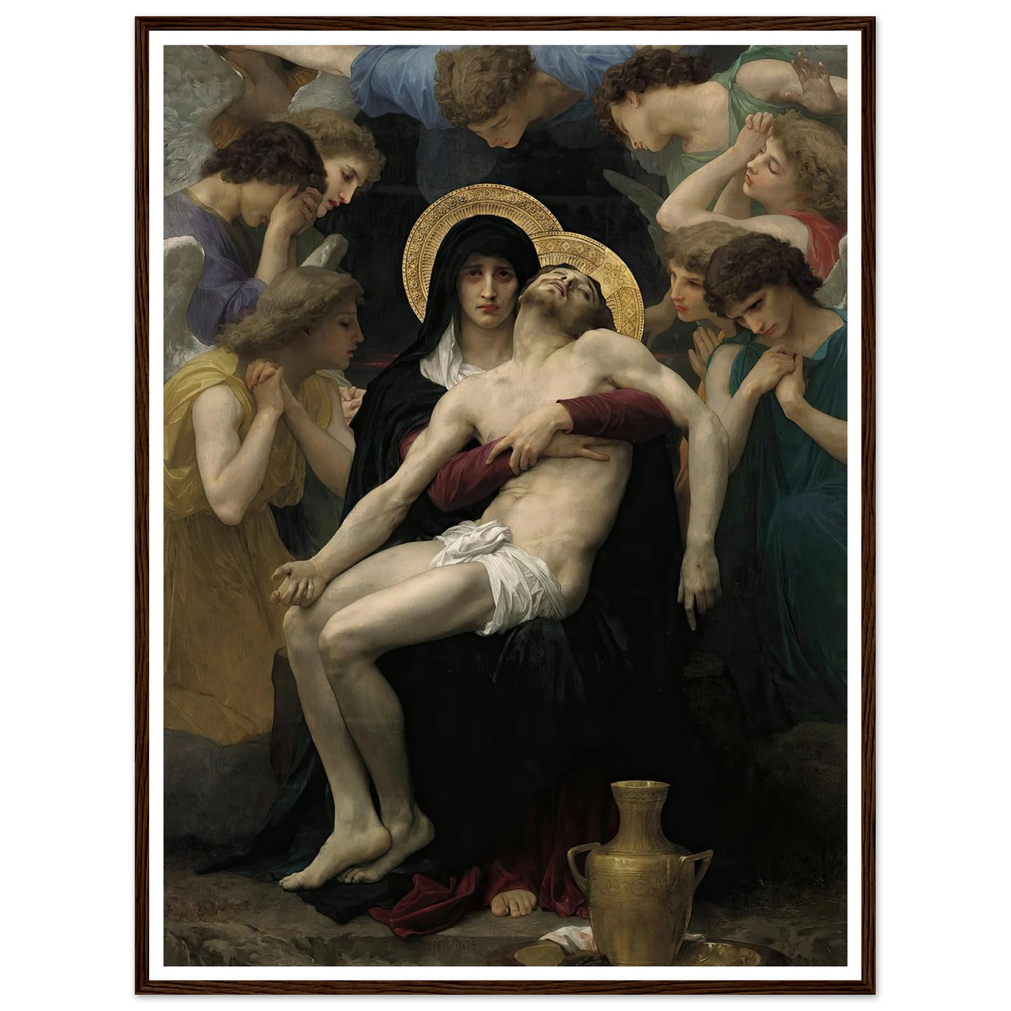 Pieta (1876) Art Print | William Bouguereau - Framed Poster - 30x40 cm / 12x16″ - Black frame