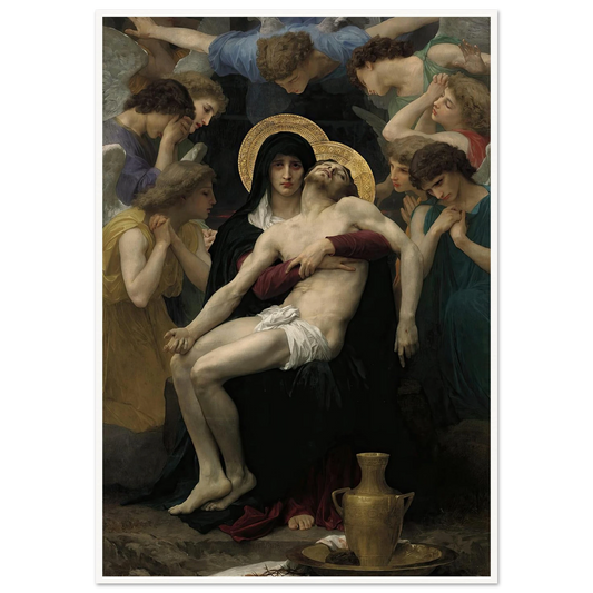 Pieta (1876) Art Print | William Bouguereau - Framed Poster - 30x40 cm / 12x16″ - Black frame