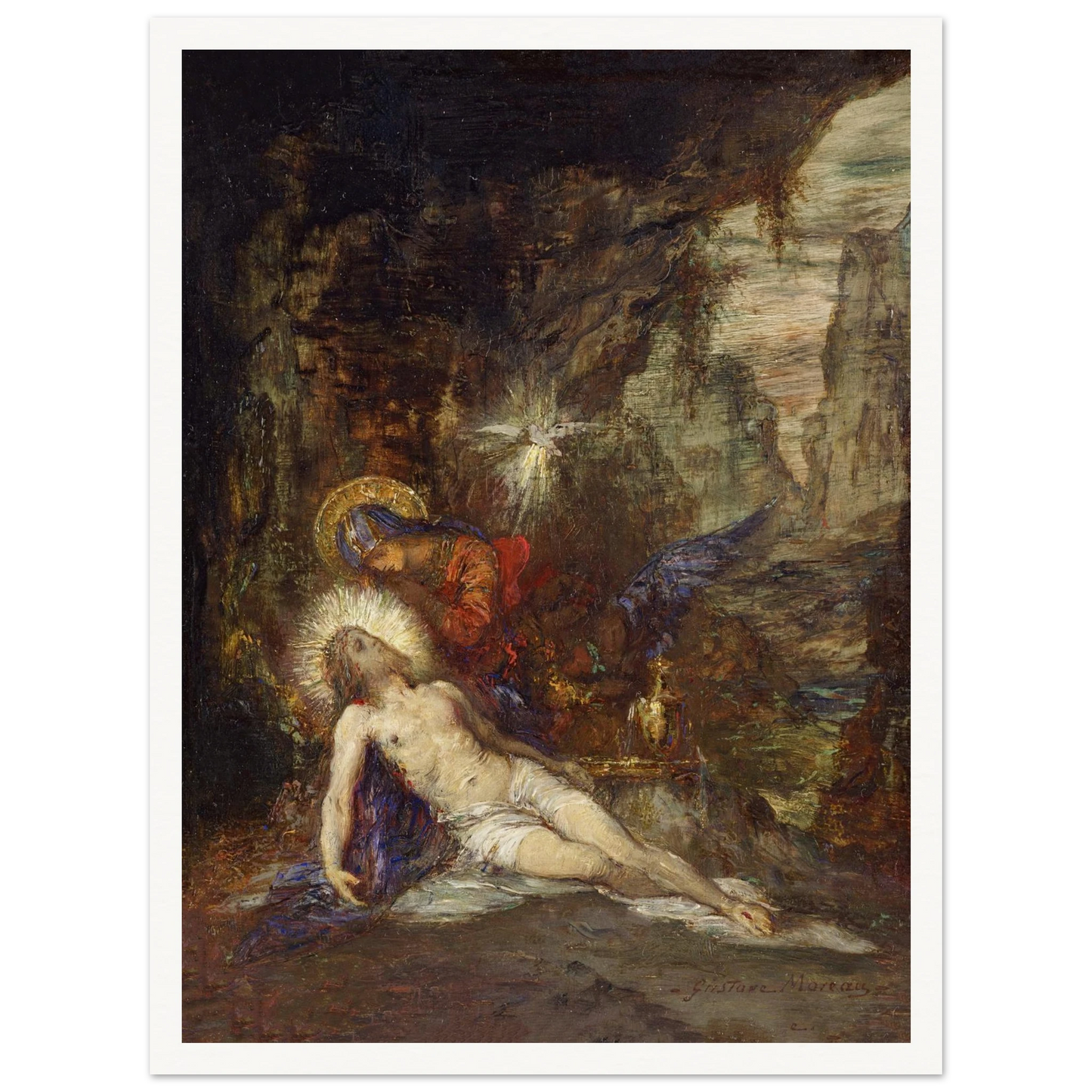 Pietà Art Print | Gustave Moreau - Framed Poster - 30x40 cm / 12x16″ - Black frame