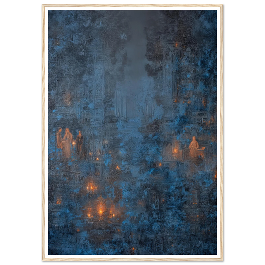 Pilgrims in The Ancient Cobalt - Framed Poster - 30x40 cm / 12x16″ - Black frame