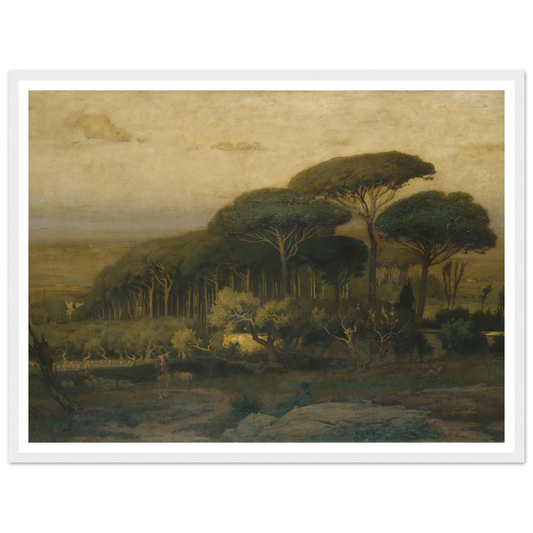 Pine Grove of the Barberini Villa (1876) Art Print | George Inness - Framed Poster - 30x40 cm / 12x16″ - Black frame