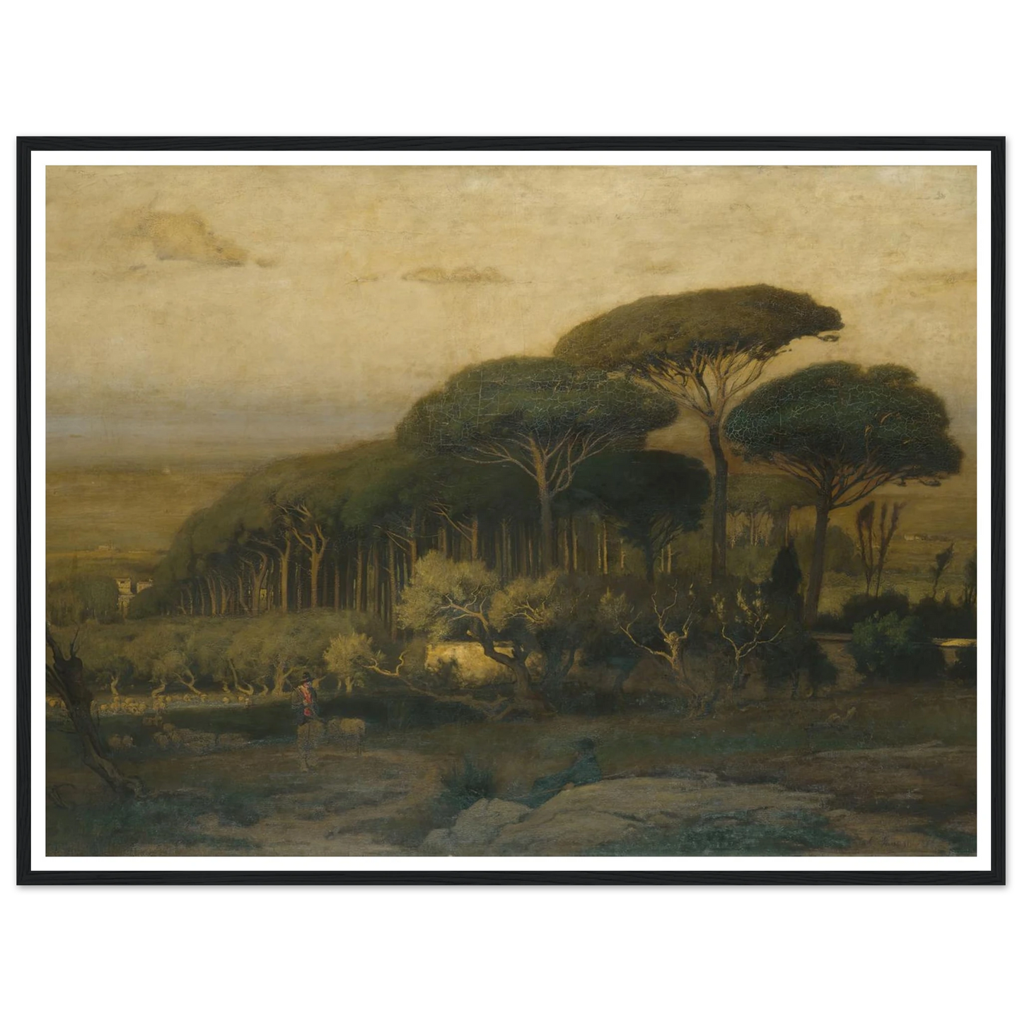 Pine Grove of the Barberini Villa (1876) Art Print | George Inness - Framed Poster - 30x40 cm / 12x16″ - Black frame