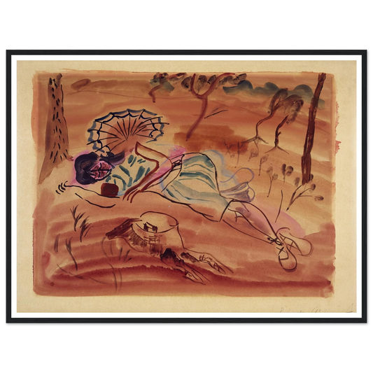 Pinewoods (Under the pines) (1931) Art Print | Frances Hodgkins - Framed Poster - 30x40 cm / 12x16″ - Black frame