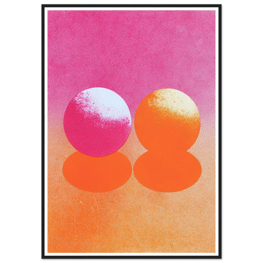 Pink and Orange Dualism - Framed Poster - 30x40 cm / 12x16″ - Black frame