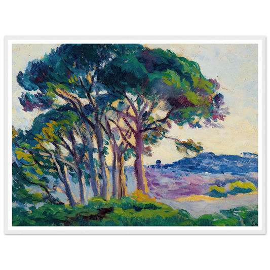 Pins Aux Cannebiers (1903) Art Print | Maximilien Luce - Framed Poster - 30x40 cm / 12x16″ - Black frame
