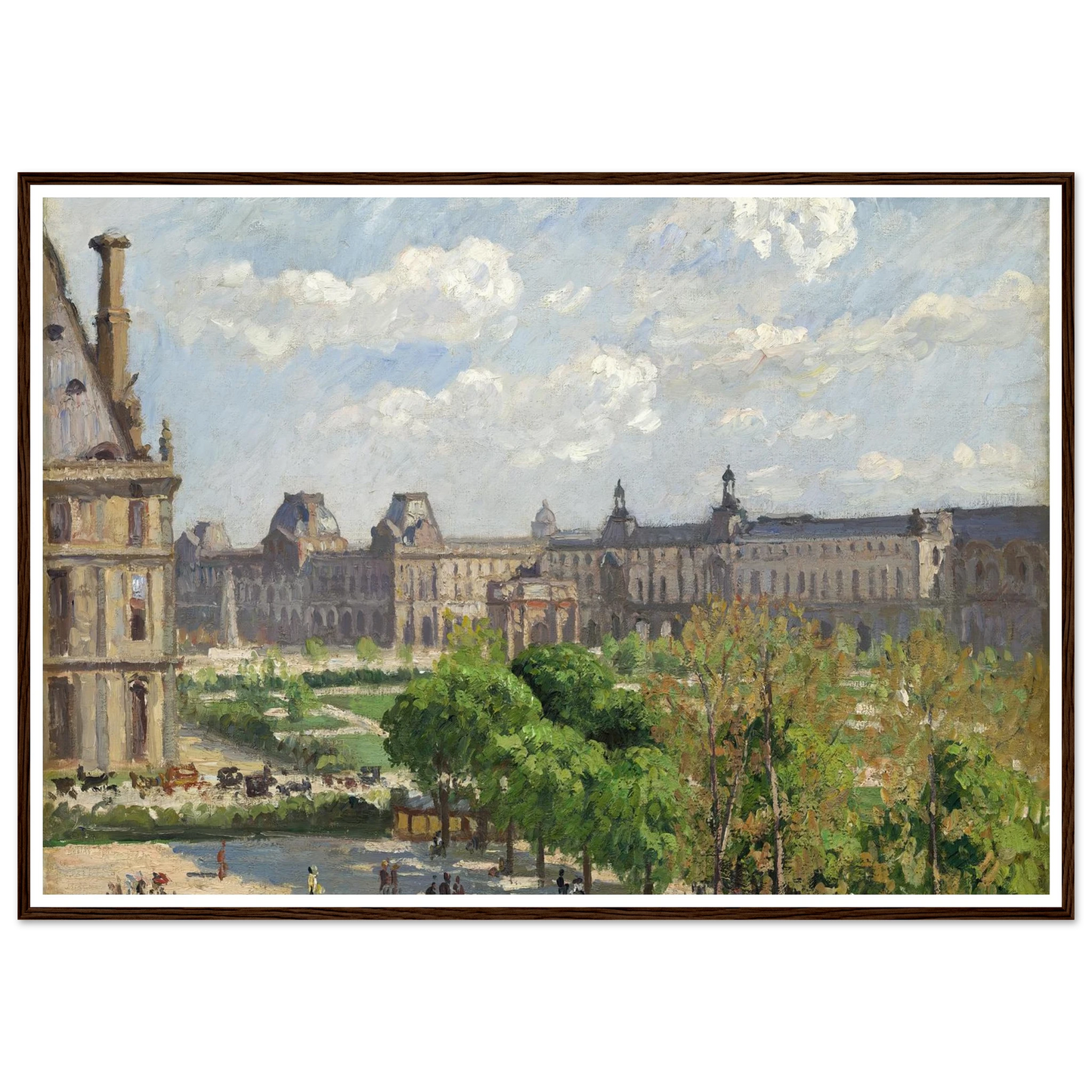 Place du Carrousel,Paris (1900) Art Print | Camille Pissarro - Framed Poster - 30x40 cm / 12x16″ - Black frame