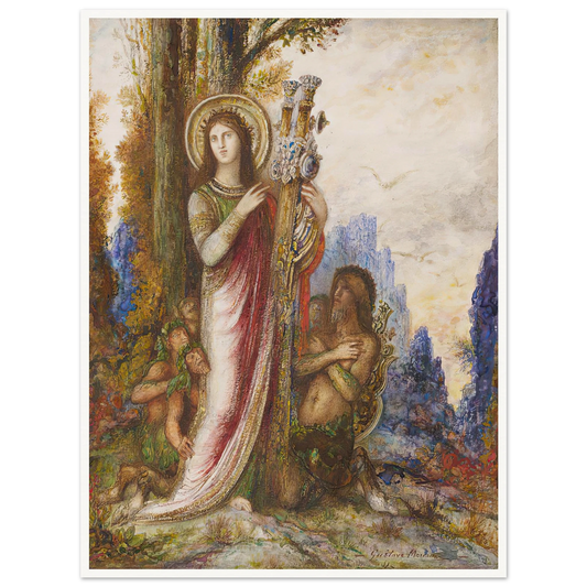 Poet And Satyrs (C. 1890-1895) Art Print | Gustave Moreau - Framed Poster - 30x40 cm / 12x16″ - Black frame