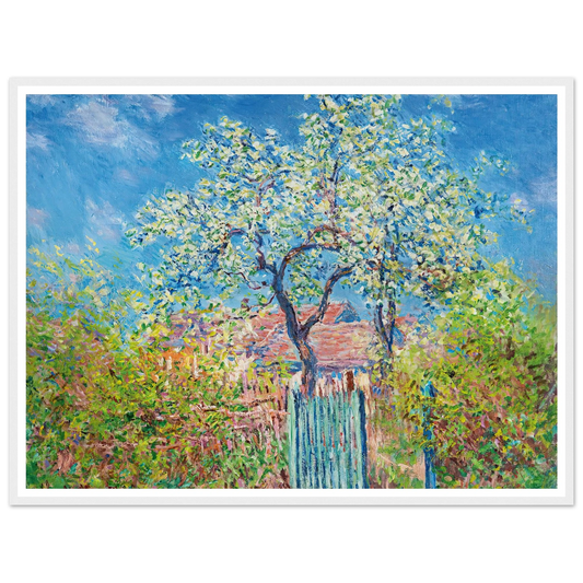 Poirier En Fleurs (1885) Art Print | Claude Monet - Framed Poster - 30x40 cm / 12x16″ - Black frame