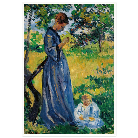 Poissy, Madame Dillon (1893) Art Print | Maximilien Luce - Framed Poster - 30x40 cm / 12x16″ - Black frame