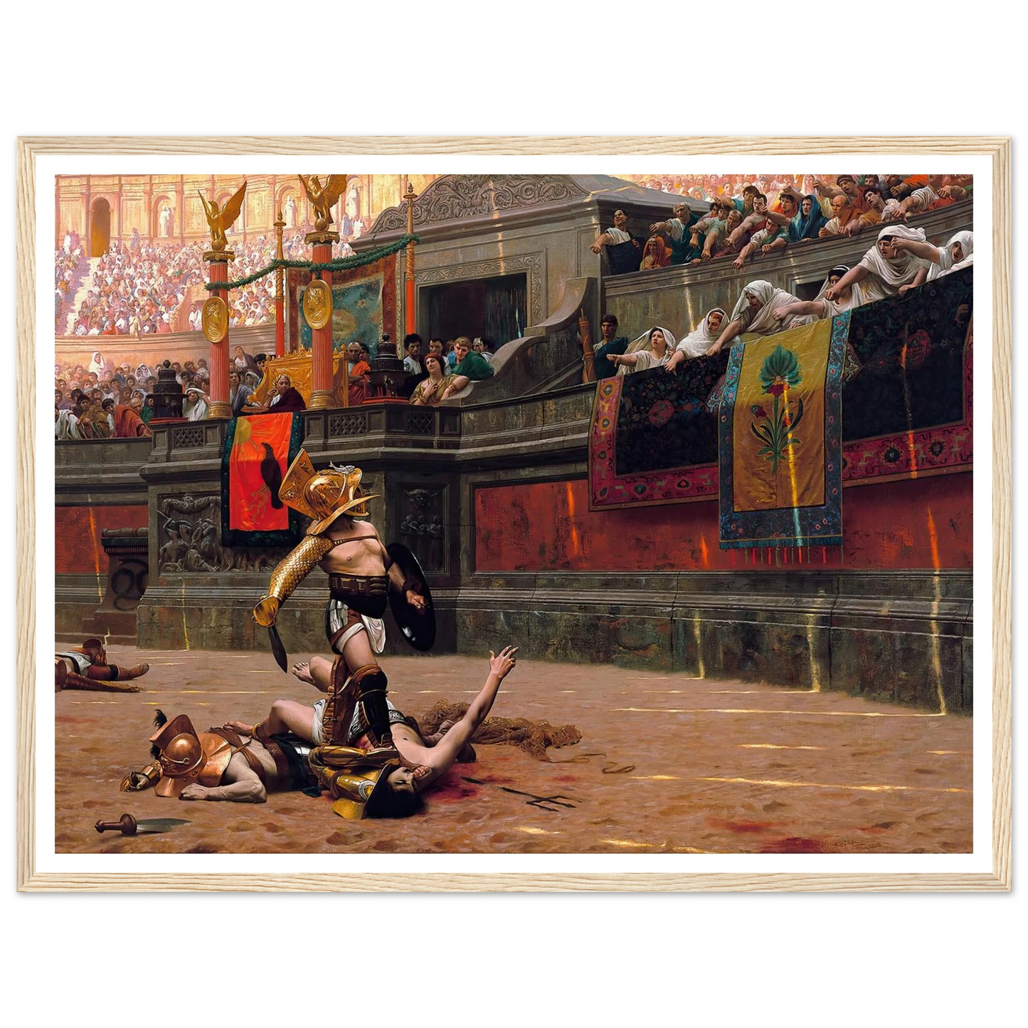 Pollice Verso (1872) Art Print | Jean Leon Gerome - Framed Poster - 30x40 cm / 12x16″ - Black frame