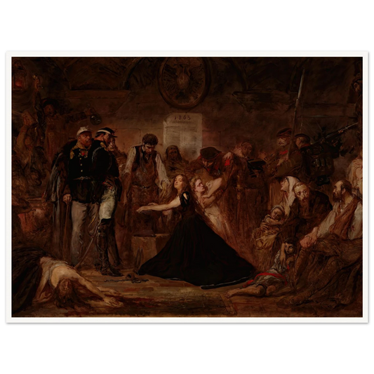Polonia 1863 (Poland Enchained) (1864) Art Print | Jan Matejko - Framed Poster - 30x40 cm / 12x16″ - Black frame