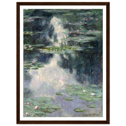 Pond with Water Lilies (1907) Art Print | Claude Monet - Framed Poster - 30x40 cm / 12x16″ - Black frame