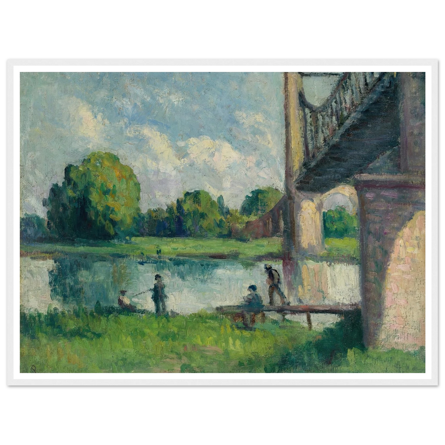 Pont Aux Environs D’angers (1916) Art Print | Maximilien Luce - Framed Poster - 30x40 cm / 12x16″ - Black frame