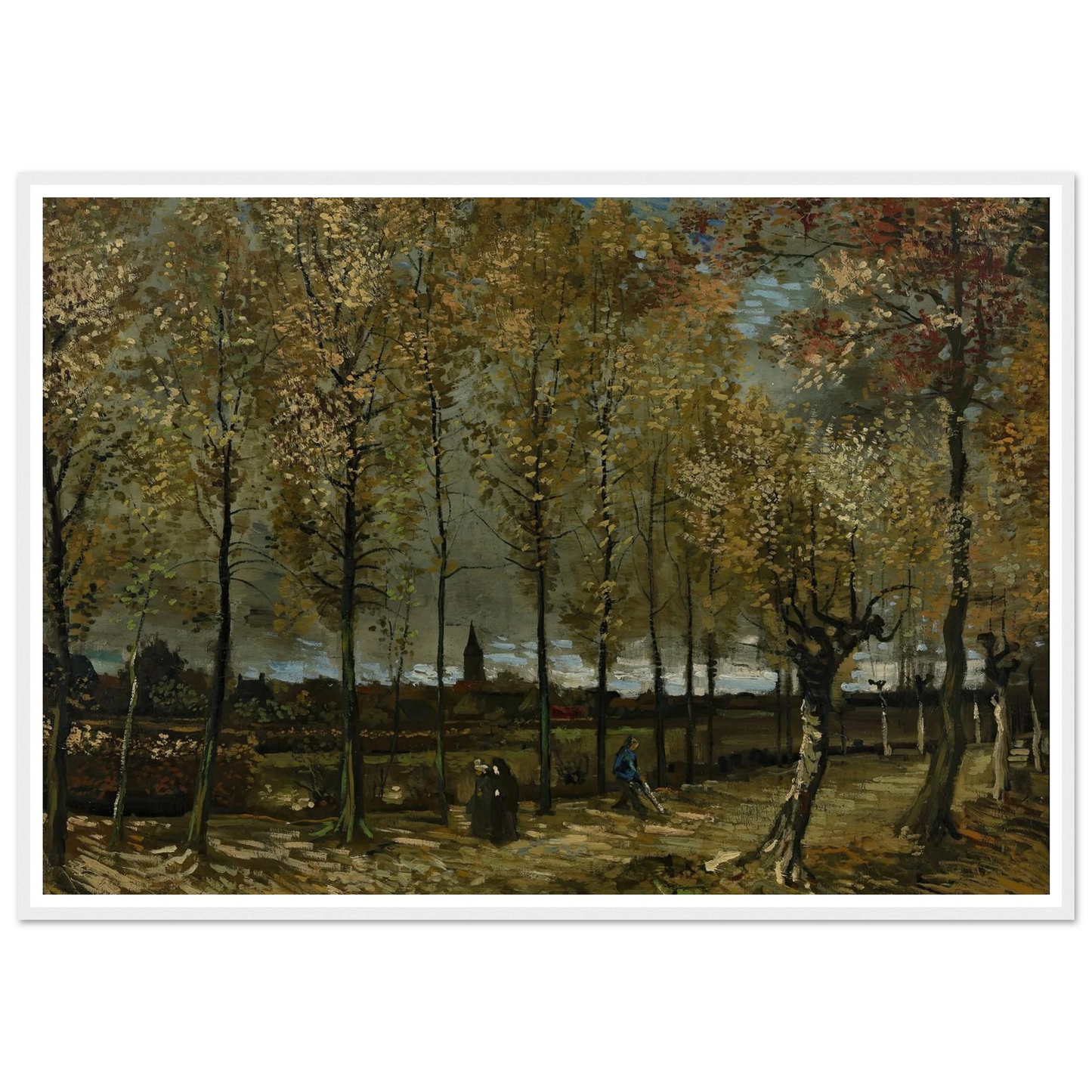 Poplars near Nuenen (1885) Art Print | Vincent van Gogh - Framed Poster - 30x40 cm / 12x16″ - Black frame