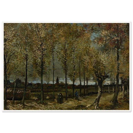 Poplars near Nuenen (1885) Art Print | Vincent van Gogh - Framed Poster - 30x40 cm / 12x16″ - Black frame